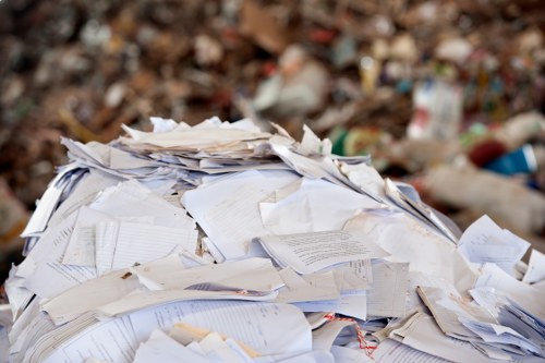 Manager reviewing an escalated complaint file for commercial waste services