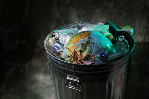 Professional waste clearance team at a building site